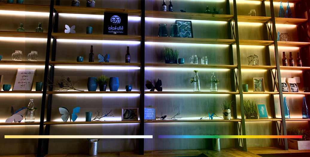 RGB lighting on shelves