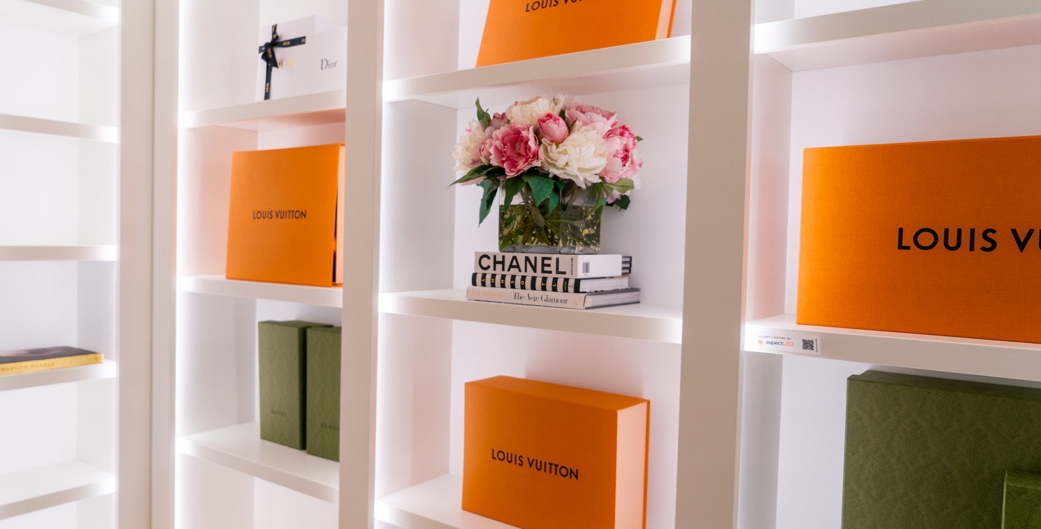 Strip lighting in closet