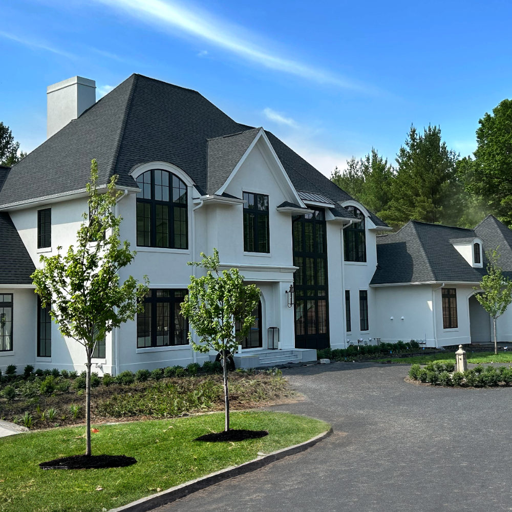 White residential home exterior