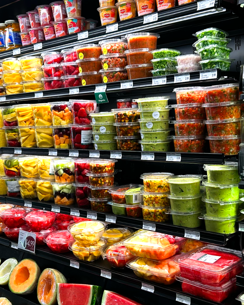 Produce Section in grocery store lit by LEDs