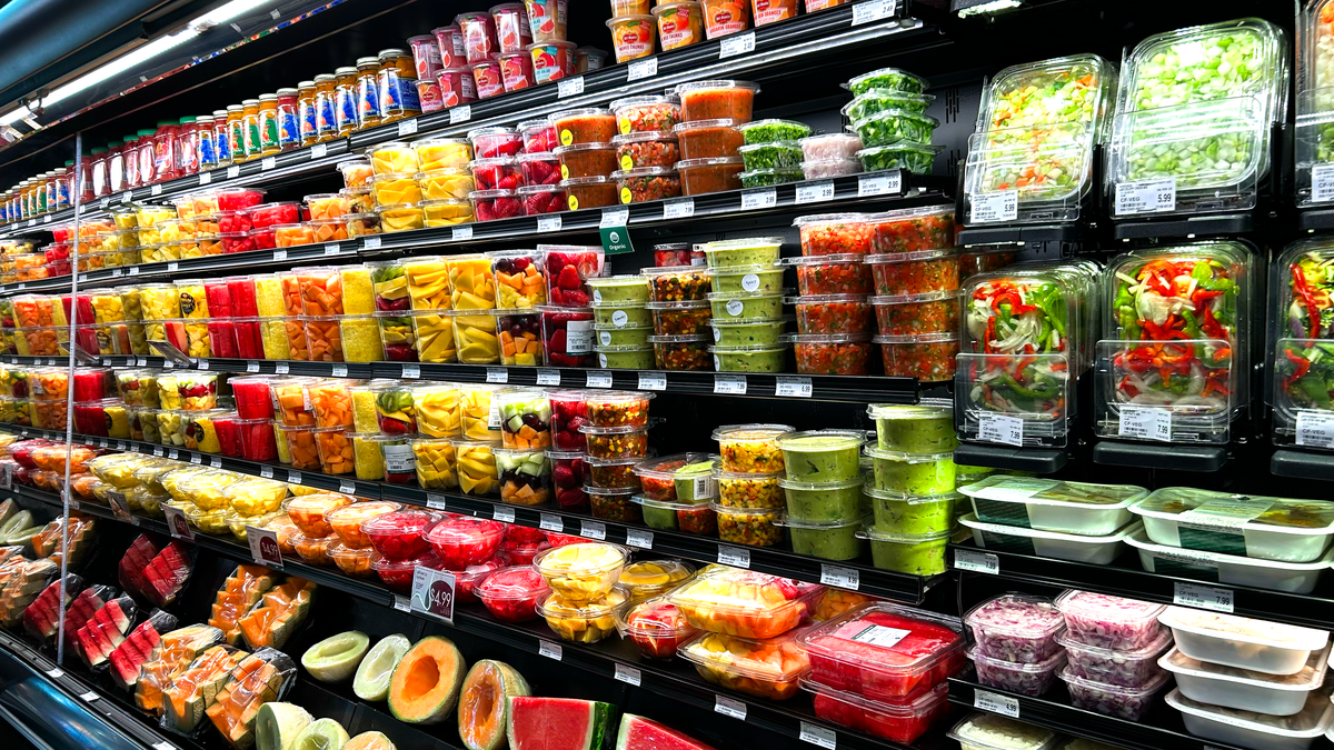 Produce Section in grocery store lit by LEDs