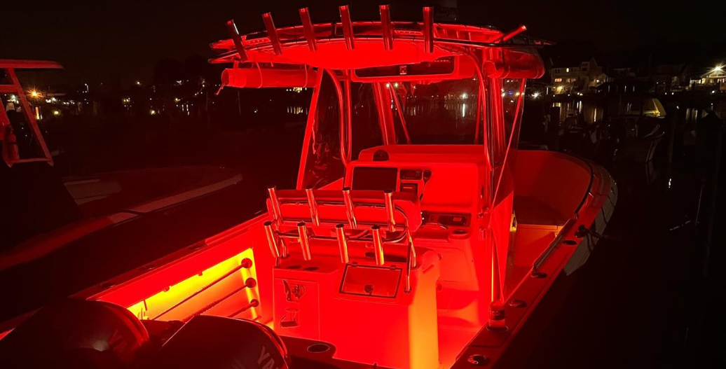 Boat with orange strip light