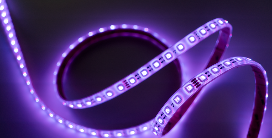 Purple LED strip light