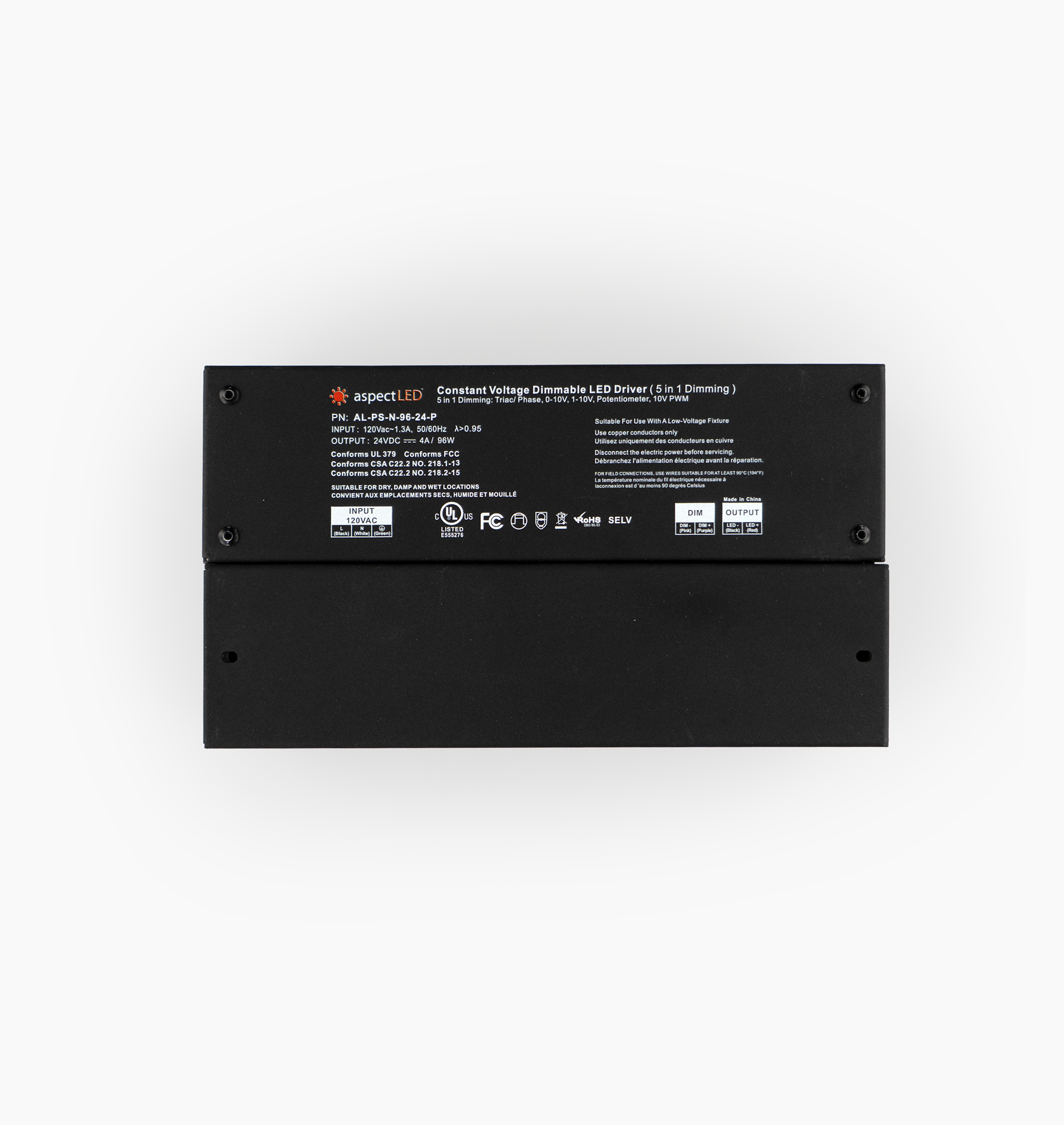 96W Dimmable LED Power Supply - Pool Rated UL 379