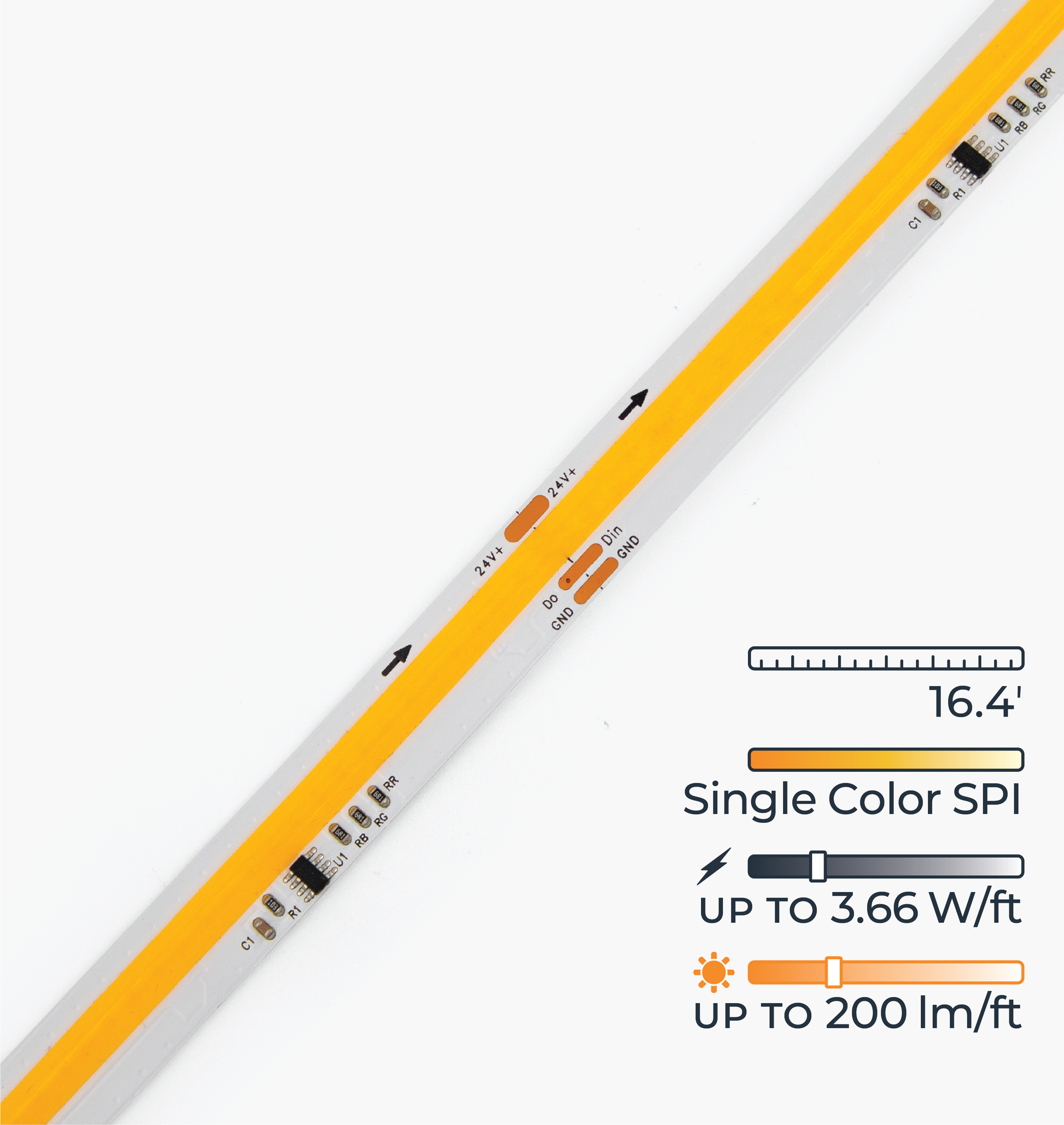 Dotless™ Strip Light - SPI Addressable, Warm White – aspectLED