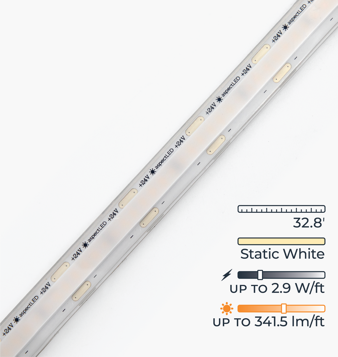 Summit LED Strip Light - Static White, 32ft, Waterproof