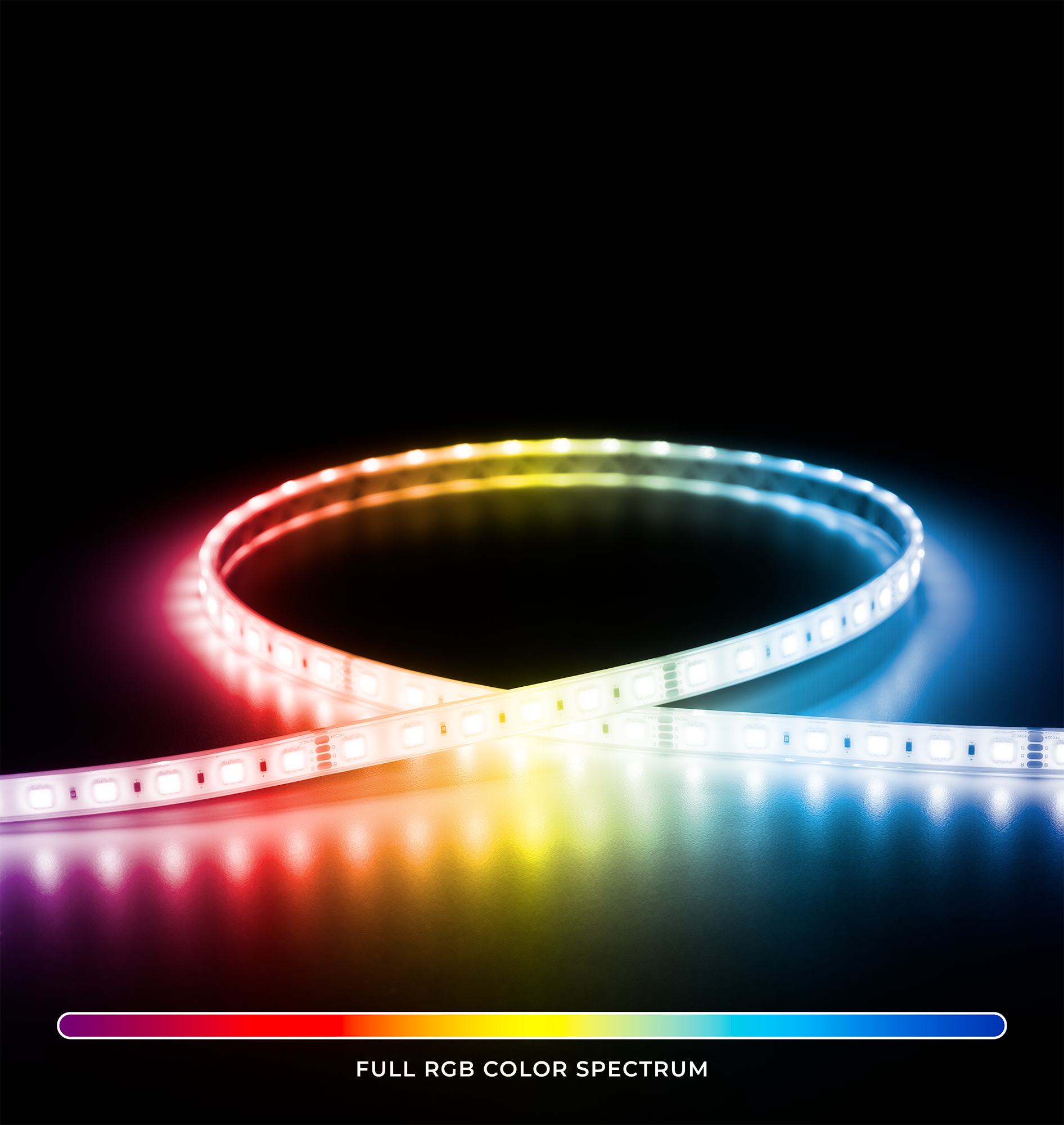 Endless LED Strip Light - RGB Color Changing, 32ft, Waterproof