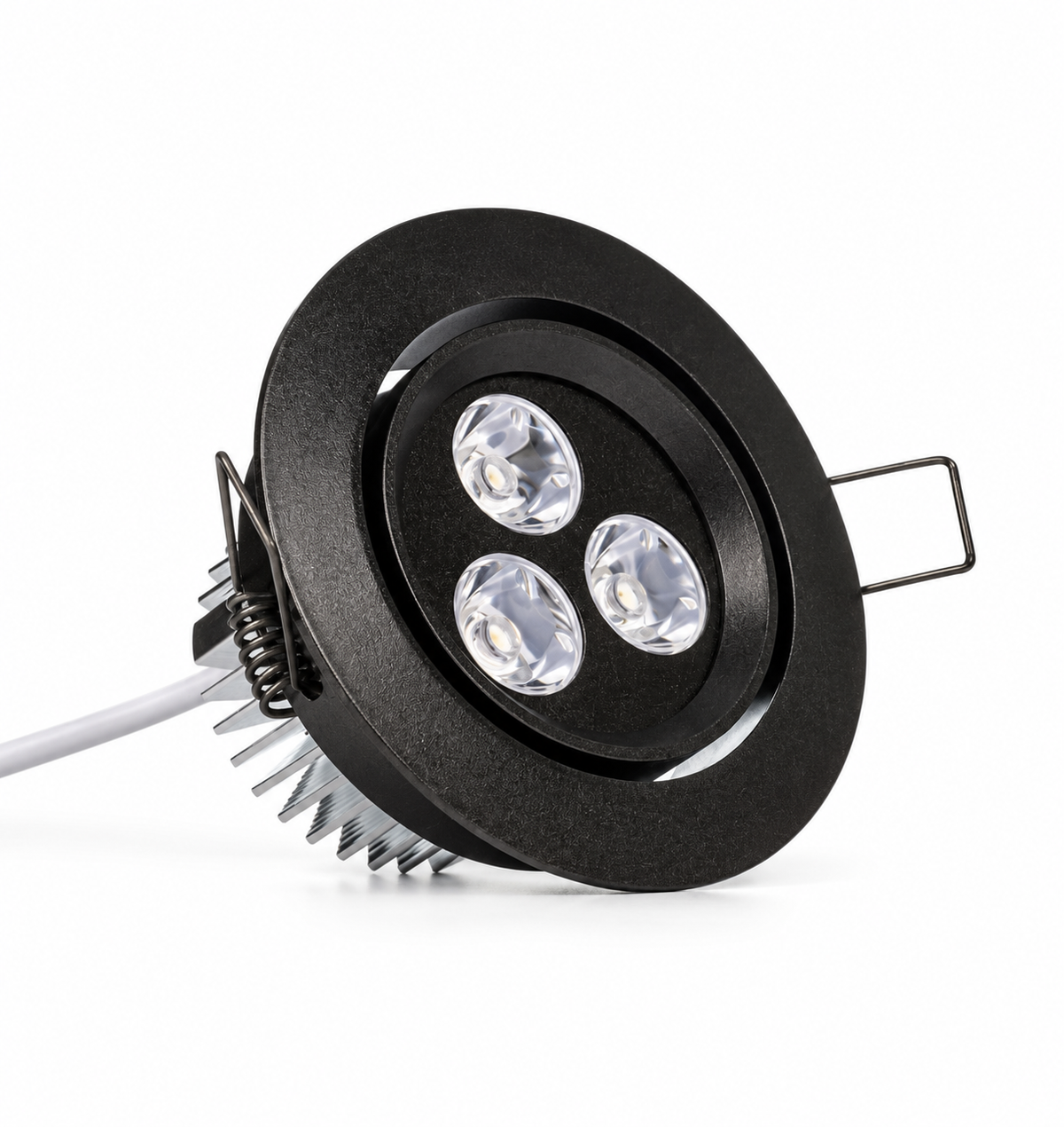 3.5" LED Recessed Light for Flat or Sloped Ceilings - Standard Bright (3W) - Black 2-7/8" Cut Out Size
