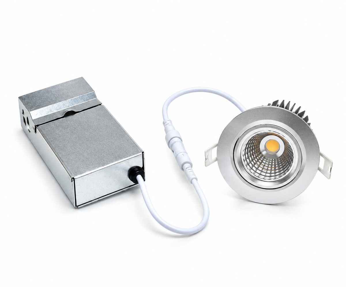 3.5" Single Array LED Recessed Light for Flat or Sloped Ceilings - 10W 3" Cut Out Size