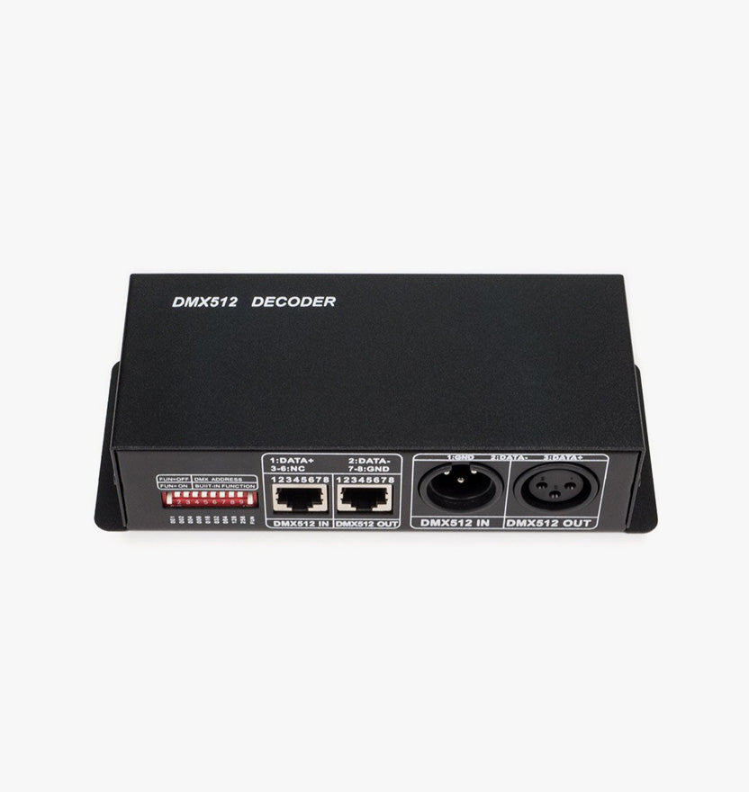 4-Channel (RGBW) DMX512 Decoder and LED Driver with RJ45 and XLR ports