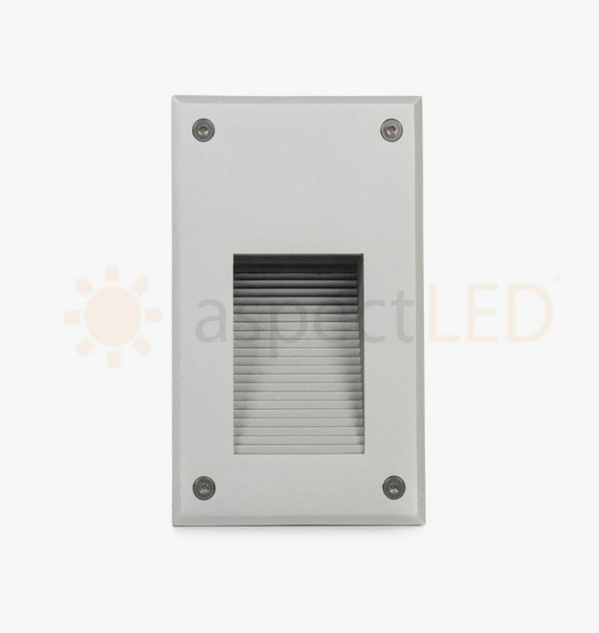 Modern Vertical Portrait Recessed Indoor/Outdoor LED In-Wall Stair Step Light