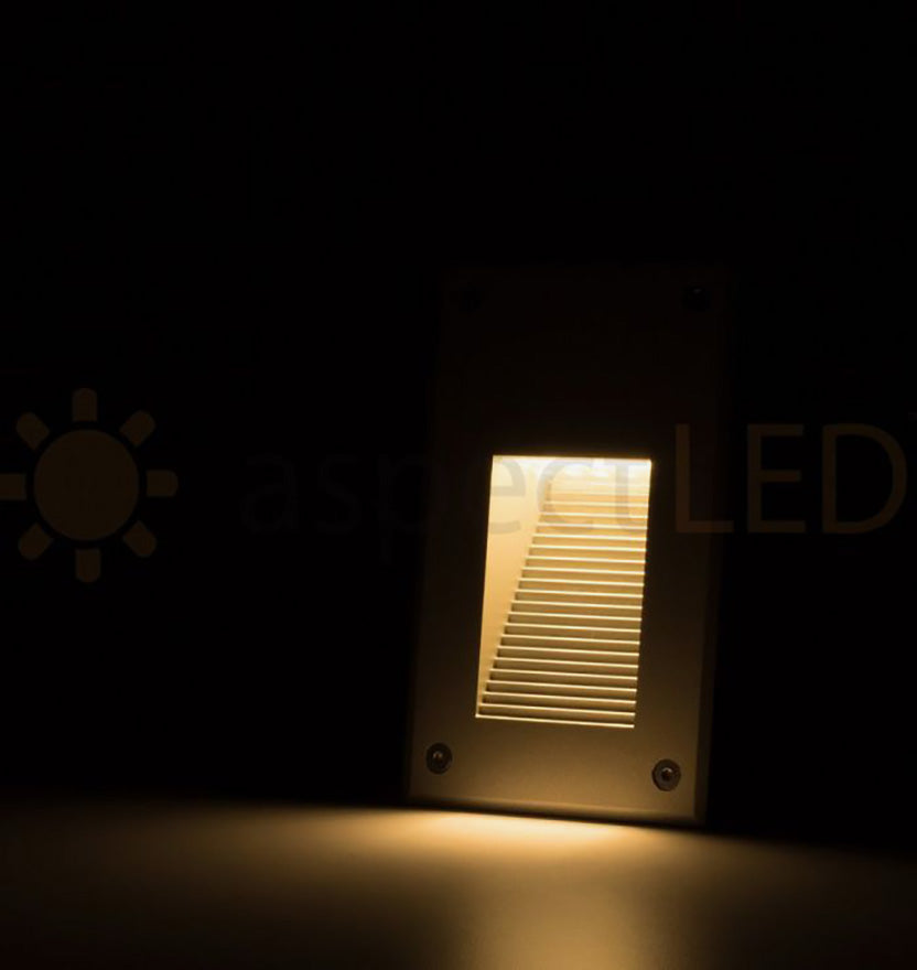 Modern Vertical Portrait Recessed Indoor/Outdoor LED In-Wall Stair Step Light