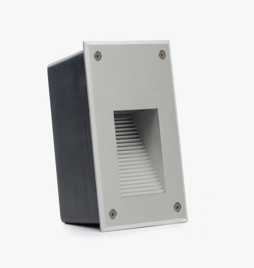 Modern Vertical Portrait Recessed Indoor/Outdoor LED In-Wall Stair Step Light