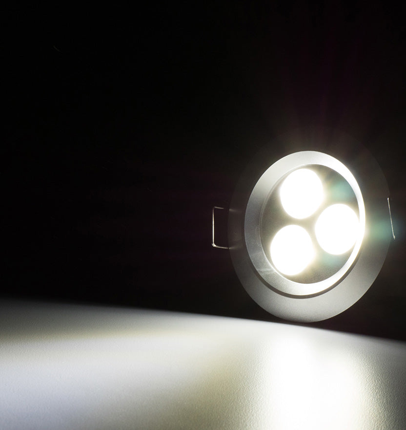 3.5" LED Recessed Light for Flat or Sloped Ceilings - Standard Bright (3W) 2-7/8" Cut Out Size