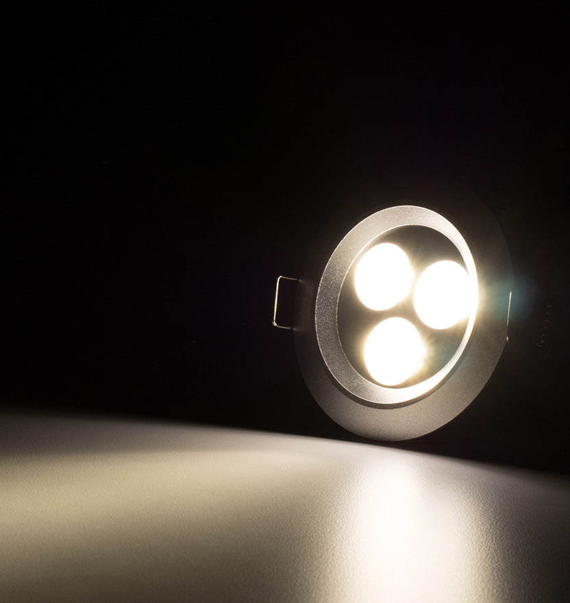 NSF Certified 3.5" LED Recessed Light for Flat or Sloped Ceilings - Ultra Bright (9W) - Green