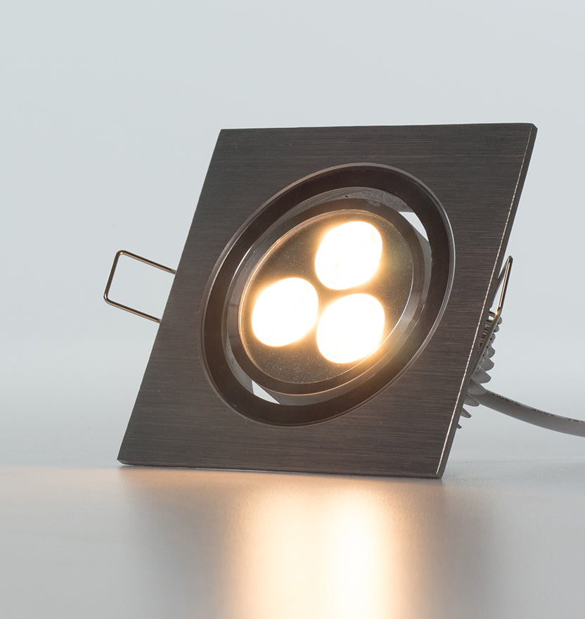 Modern Series 3 LED Recessed Light for Flat or Sloped Ceilings - Ultra Bright (9W) - Dark Bronze