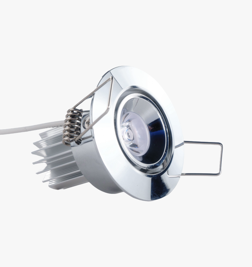 2.25" LED Recessed Light for Flat or Sloped Ceilings - Ultra Bright (3W) - Chrome 1-7/8" Cut Out Size