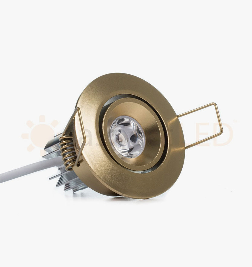 NSF Certified 2.25" LED Recessed Light for Flat or Sloped Ceilings - Ultra Bright (3W) - Green