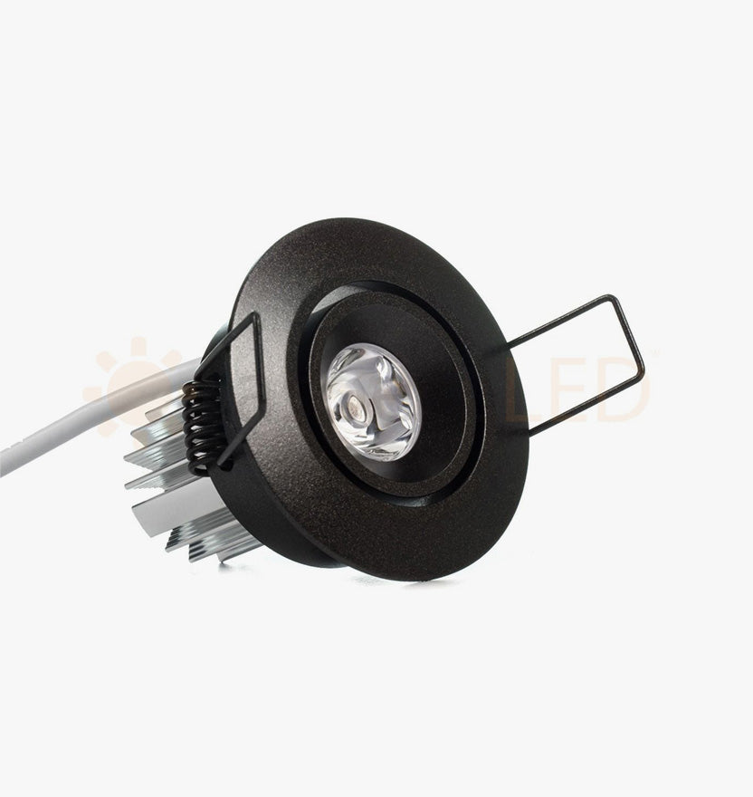 2.25" LED Recessed Light for Flat or Sloped Ceilings - Ultra Bright (3W) 1-7/8" Cut Out Size