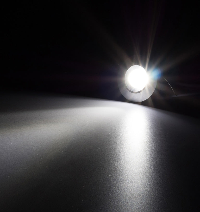 NSF Certified 2.25" LED Recessed Light for Flat or Sloped Ceilings - Ultra Bright (3W) - Green