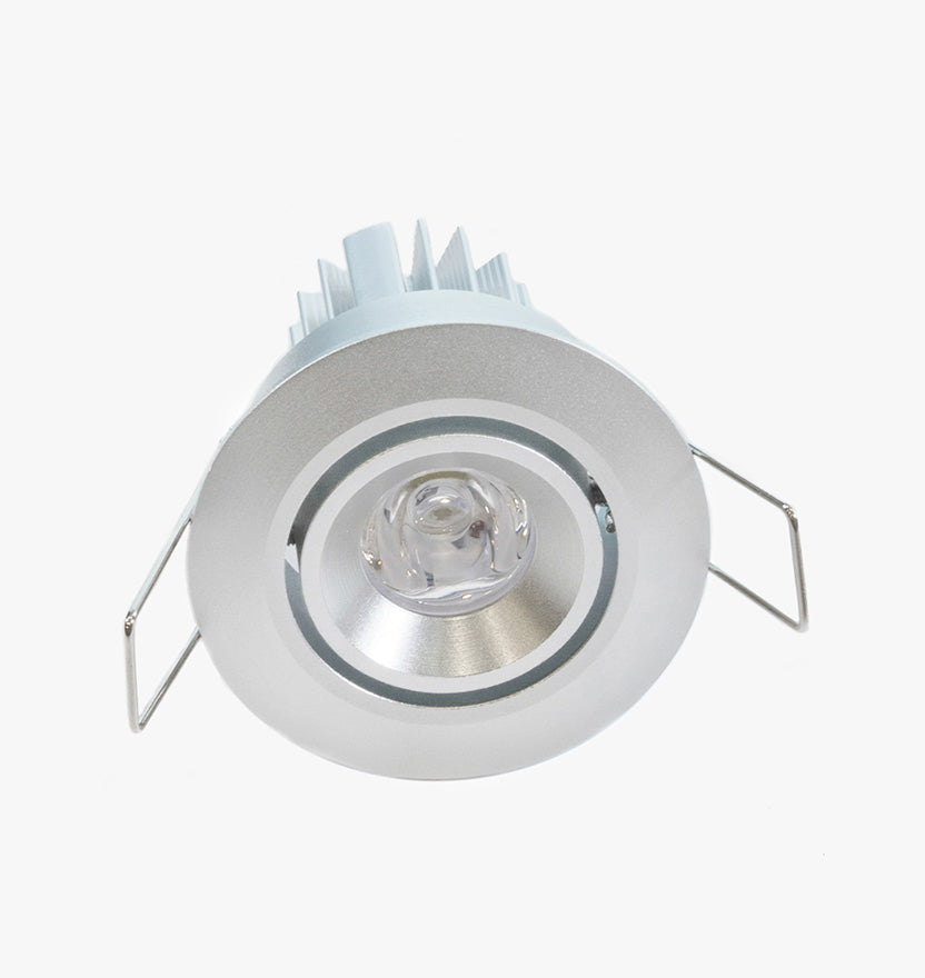 NSF Certified 2.25" LED Recessed Light for Flat or Sloped Ceilings - Ultra Bright (3W) - Green