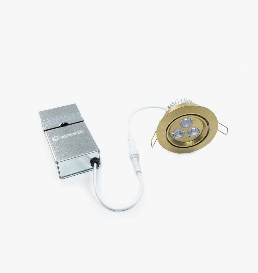 3.5" LED Recessed Light for Flat or Sloped Ceilings - Standard Bright (3W) - Dark Bronze 2-7/8" Cut Out Size