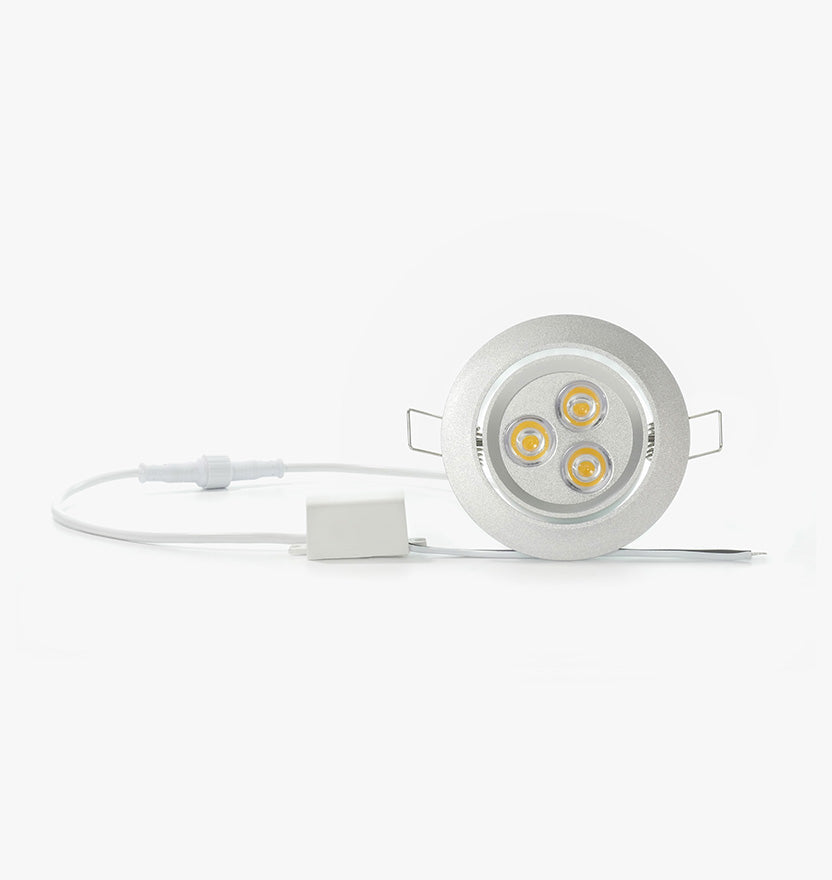 3.5" LED Recessed Light for Flat or Sloped Ceilings - Ultra Bright (9W) - Brass 2-7/8" Cut Out Size