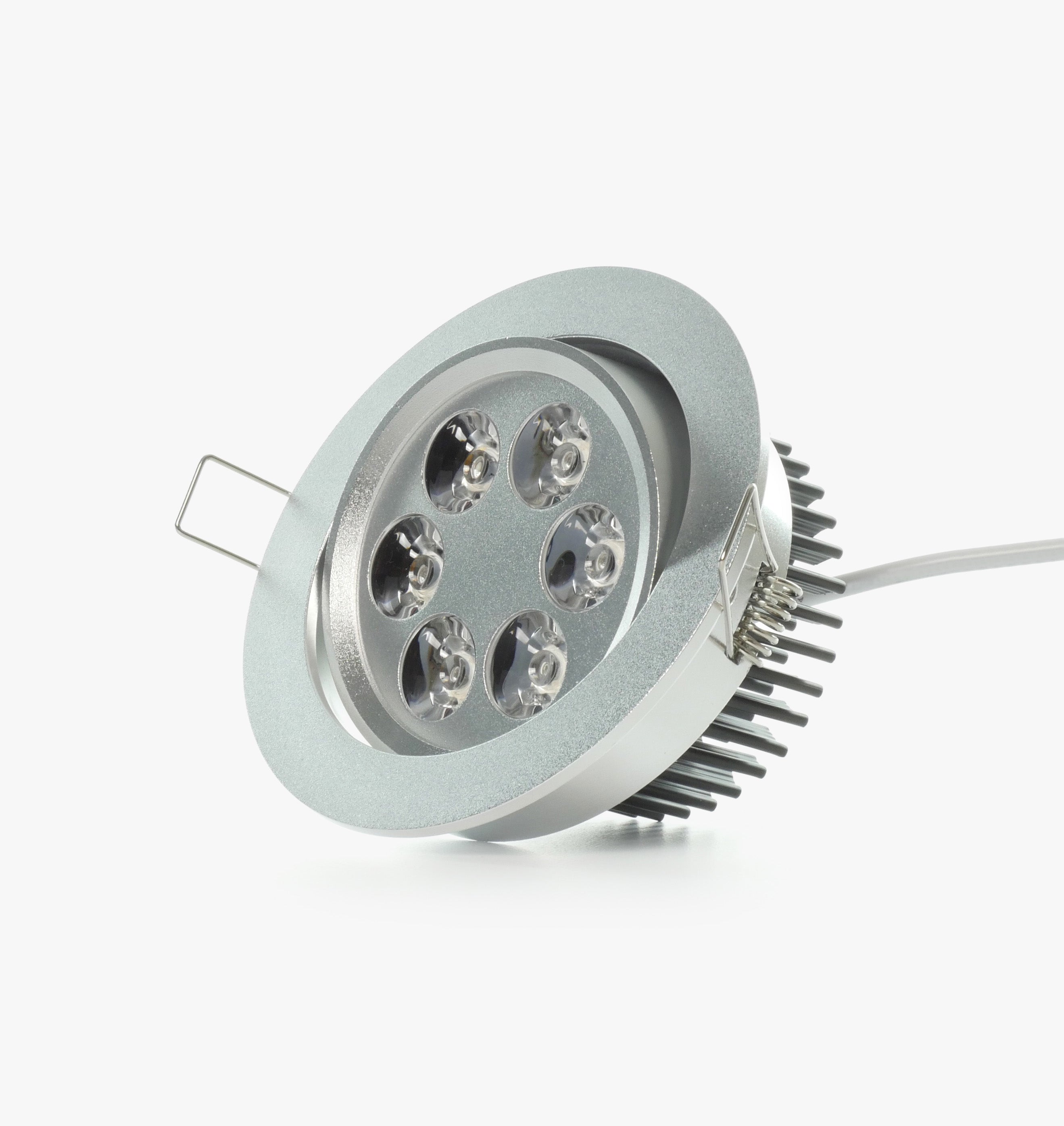 4.2" Recessed Light for flat or Sloped Ceilings 6 LED - 6W - Satin Nickel 3-5/8" Cut Out Size
