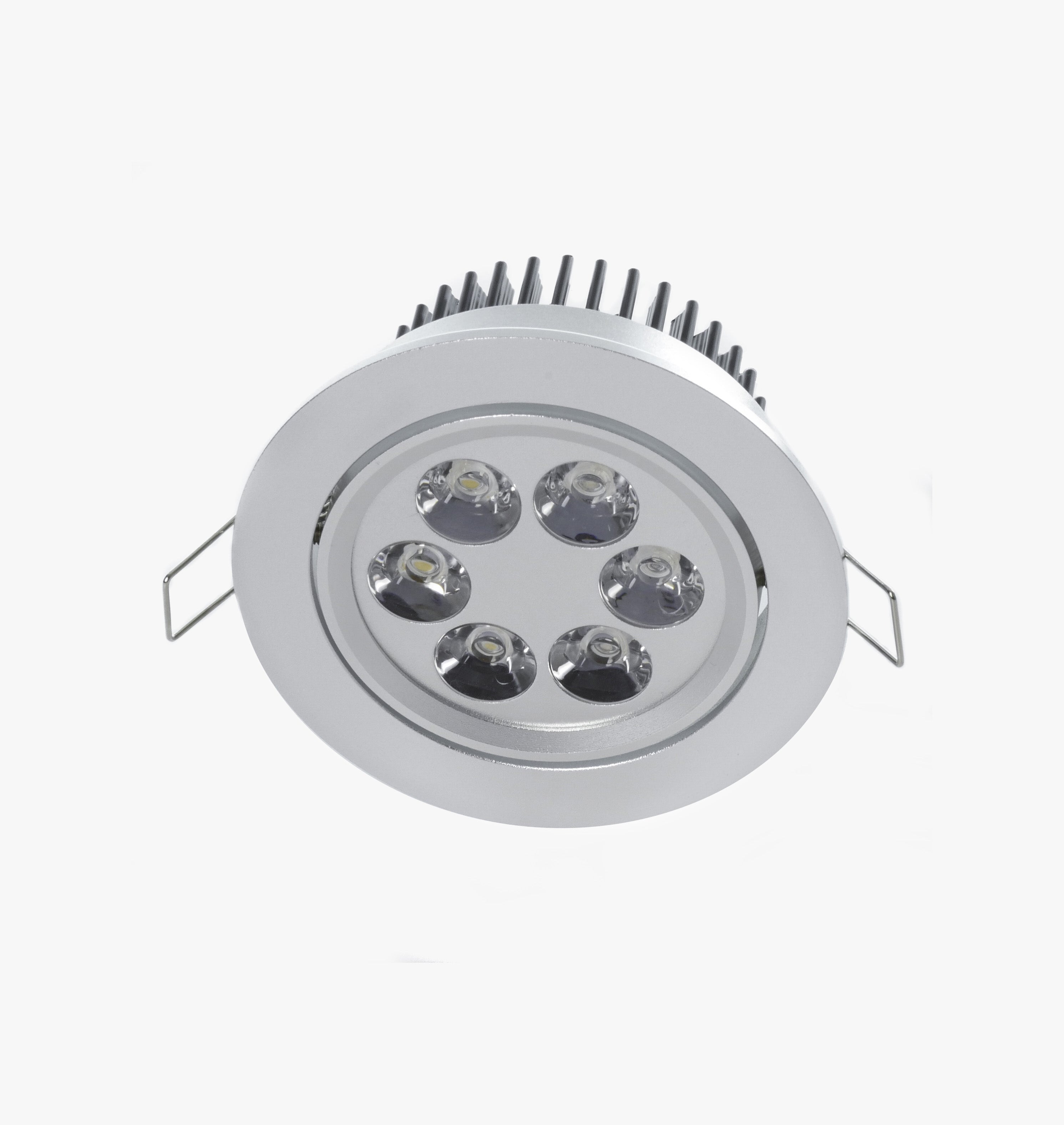 4.2" Recessed Light for flat or Sloped Ceilings 6 LED - 6W - Chrome 3-5/8" Cut Out Size