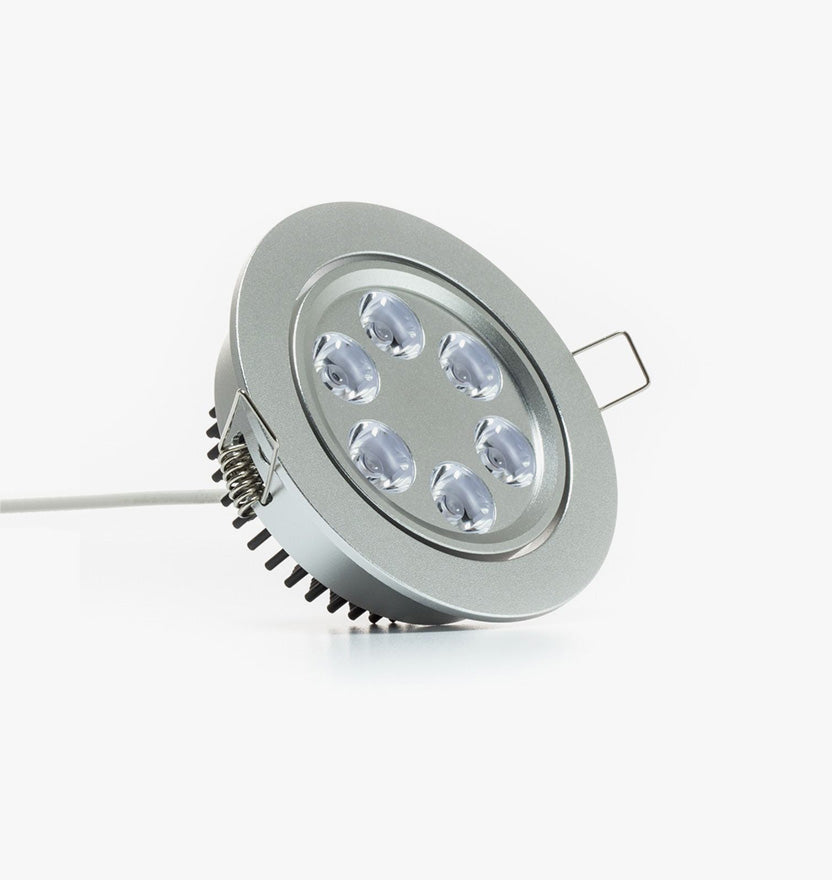 NSF Certified 4.2" LED Recessed Light for Flat or Sloped Ceilings - 6 LED (6W) - Yellow / Amber