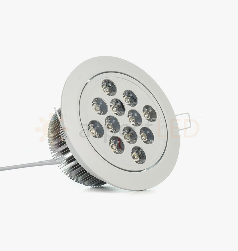 5.2" Recessed Light for Flat or Sloped Ceilings - 12 LED (12W) - Black