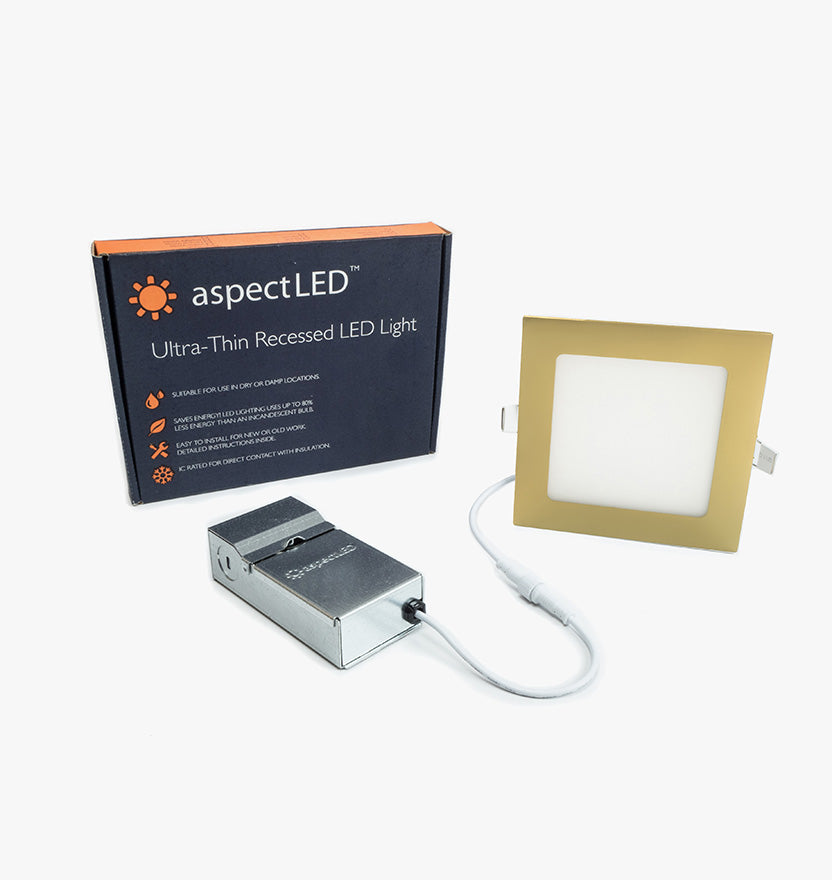 6" Ultra-Thin Square Recessed In-ceiling Light - 9 Watt (65 Watt Equivalent)