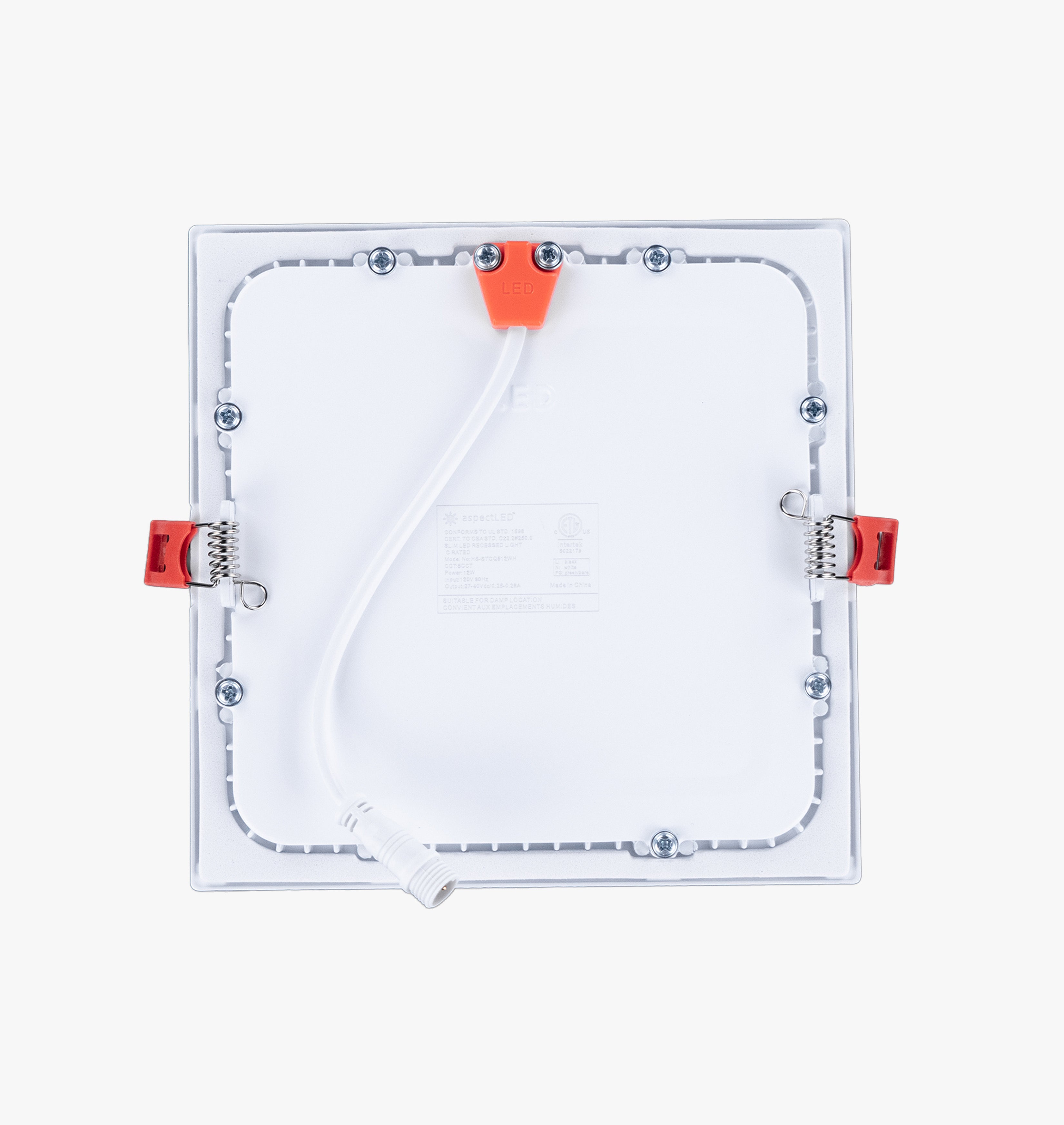 6.5" Adjustable White Ultra-Thin Square Recessed Light (12W)