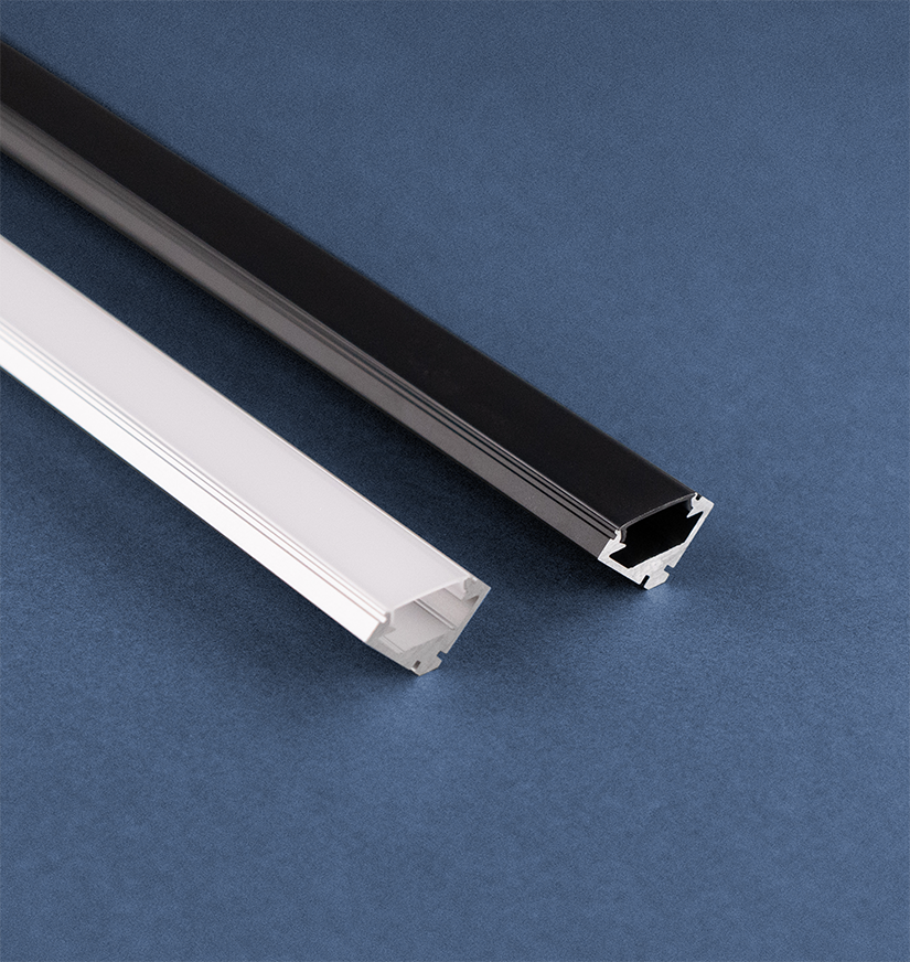 Corner Mount LED Channel, Wide - 10PK - Black