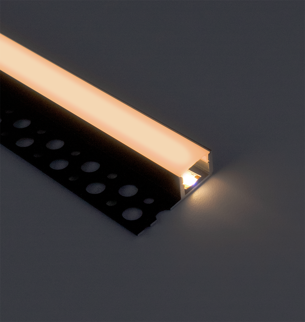 Tile-In LED Edge Profile Channel, Narrow - Black