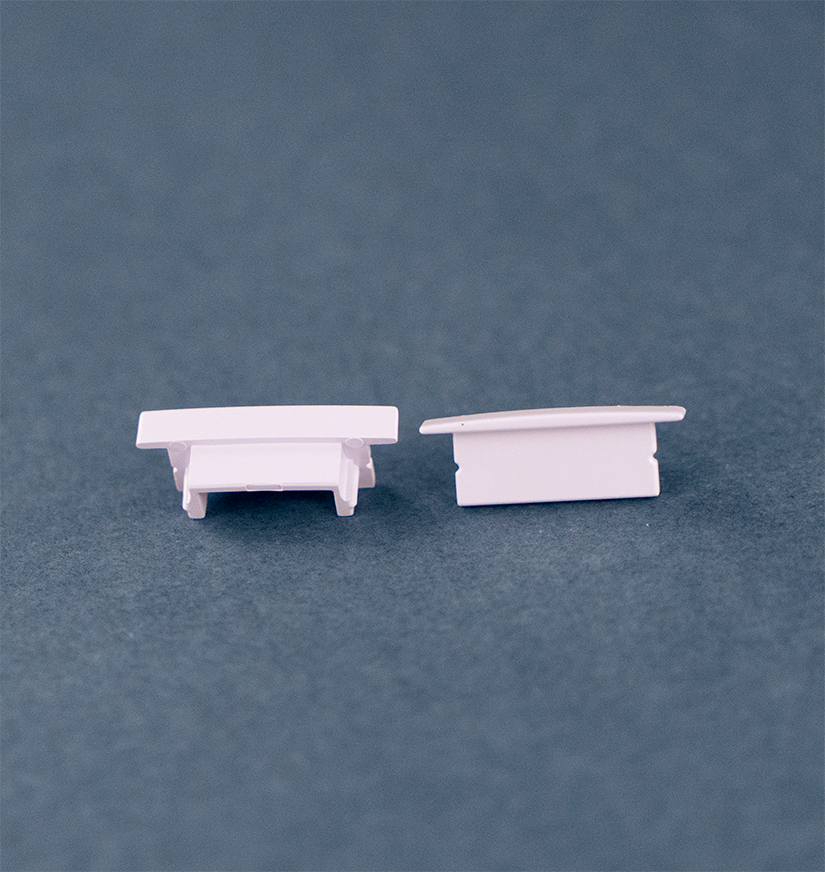 End Caps for Wide, Recessed Channel