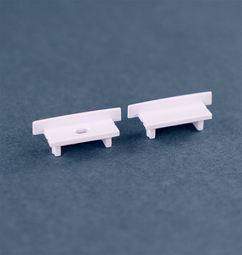 End Caps for Wide, Recessed Channel